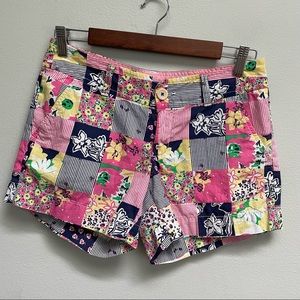 Lilly Pulitzer shorts patchwork with pockets women’s size 2
